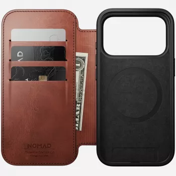 NOMAD Capa de Pele para iPhone 17 Pro com MagSafe e Carteira
