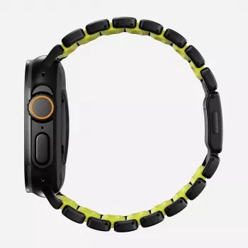Pulseira NOMAD Stratos Band - pulseira de titânio para Apple Watch 49mm com FKM (Black Titanium, Volt FKM)
