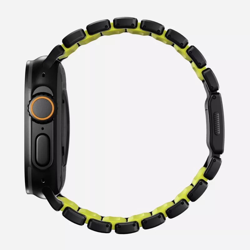 Pulseira NOMAD Stratos Band - pulseira de titânio para Apple Watch 49mm com FKM (Black Titanium, Volt FKM)
