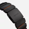 NOMAD Stratos Band - pulseira de titânio para Apple Watch 49mm com FKM (Black Titanium, Ultra Orange FKM)