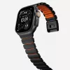 NOMAD Stratos Band - pulseira de titânio para Apple Watch 49mm com FKM (Black Titanium, Ultra Orange FKM)