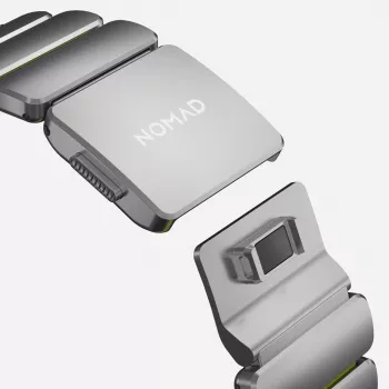NOMAD Stratos Band - pulseira de titânio para Apple Watch 49mm com FKM (Natural Titanium, Volt FKM)