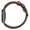 Pulseira NOMAD Traditional - pulseira de couro Horween para Apple Watch 46mm/49mm, castanho rústico, ferragens pretas