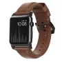 Pulseira NOMAD Traditional - pulseira de couro Horween para Apple Watch 46mm/49mm, castanho rústico, ferragens pretas