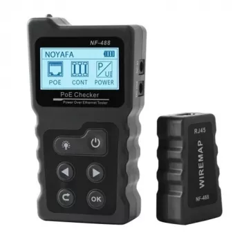 NOYAFA NF-488 Testador PoE, 802.3af/at, 5-60V, 0-180W, LCD, RJ45