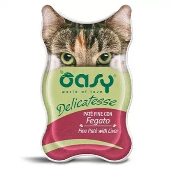 Patê fino com fígado OASY Alimento húmido delicado para gatos 85g