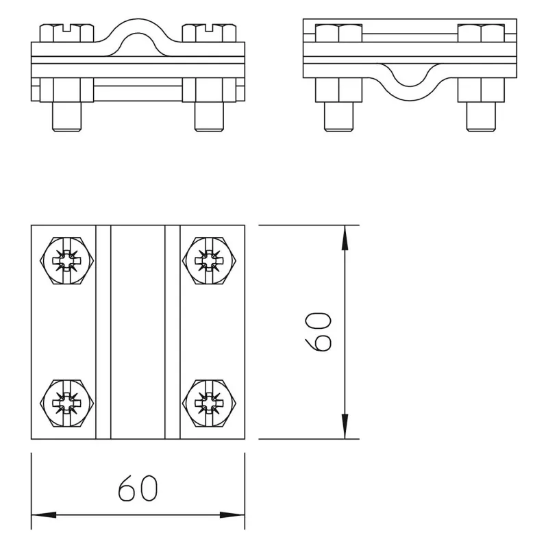 Conector cruzado OBO Bettermann 252 8-10 V4A para condutor 8-10 mm (5312318)
