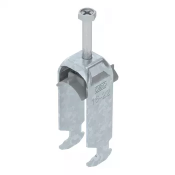 OBO Bettermann BS-H2-K-22 FT Abraçadeira em U de duas peças, 16-22 mm, aço galvanizado a quente (série 2056)