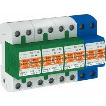 OBO BETTERMANN Para-raios de corrente coordenado MCD 50-B/3+1 Tipo 1 para-raios de sobretensão 50kA 4 polos 5096879