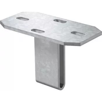 OBO Bettermann KU 7 Placa de base para poste de suporte US 7, aço galvanizado a quente, 100x100x7 mm 6349102