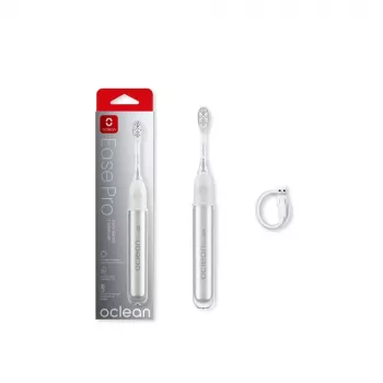 Escova de dentes elétrica Oclean Ease Pro Silver com tecnologia sónica, 5 modos de escovagem, carregamento USB-C, à prova de água IPX7, 180 dias de autonomia