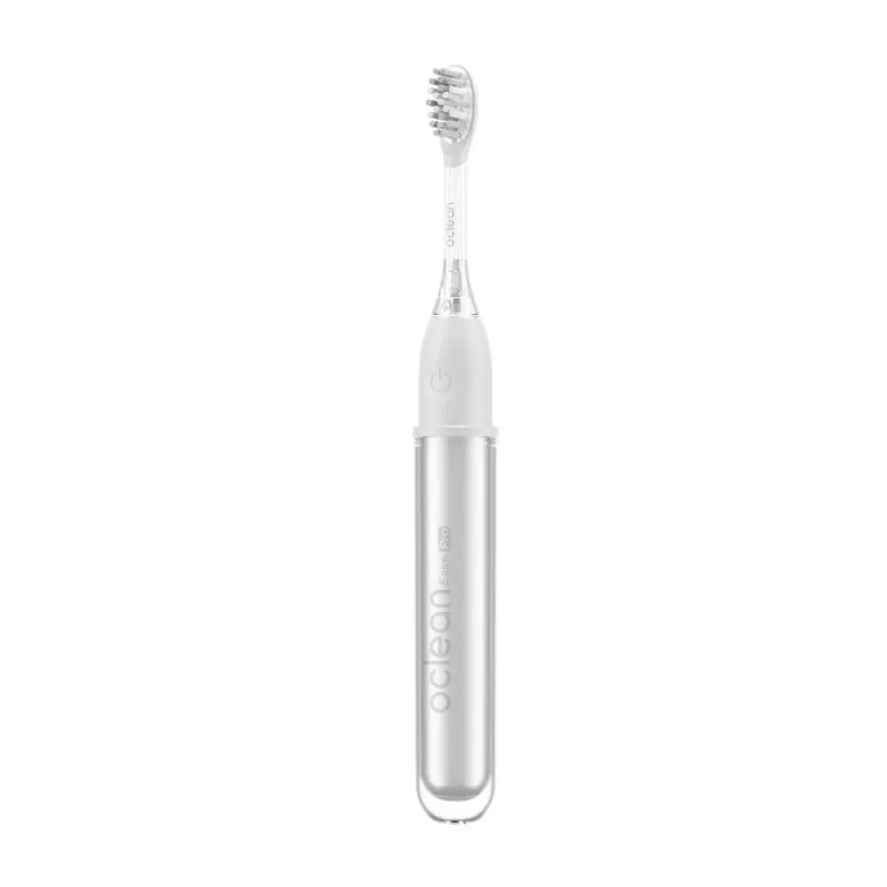 Escova de dentes elétrica Oclean Ease Pro Silver com tecnologia sónica, 5 modos de escovagem, carregamento USB-C, à prova de água IPX7, 180 dias de autonomia