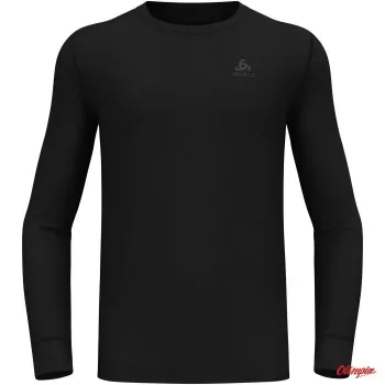 Odlo BL Top Crew Neck Long Sleeve Merino 200 t-shirt base para homem, preto, tamanho L
