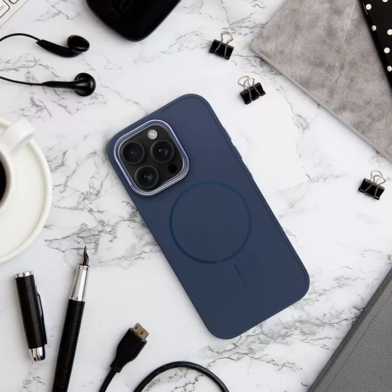 Capa OEM para iPhone 13 Mini Frame Mag Cover compatível com MagSafe Navy Blue