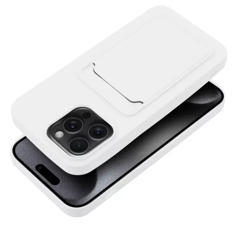 Capa OEM para iPhone 15 Pro Max com porta-cartões branca