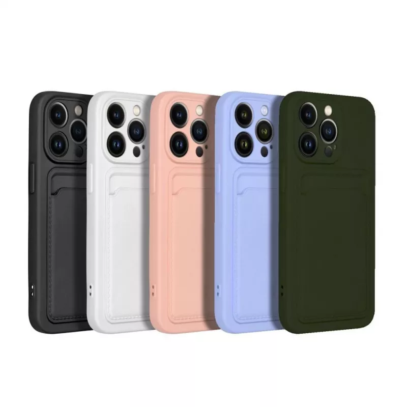 Capa OEM para iPhone 15 Pro Max com porta-cartões branca