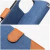 OEM Capa tipo livro para iPhone 16 Pro Max jeans azul