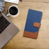 OEM Capa tipo livro para iPhone 16 Pro Max jeans azul