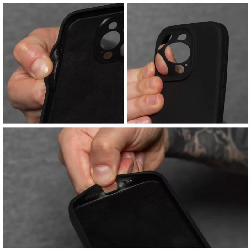 OEM Capa de Silicone 2mm Preta para Apple iPhone 16 Pro Max
