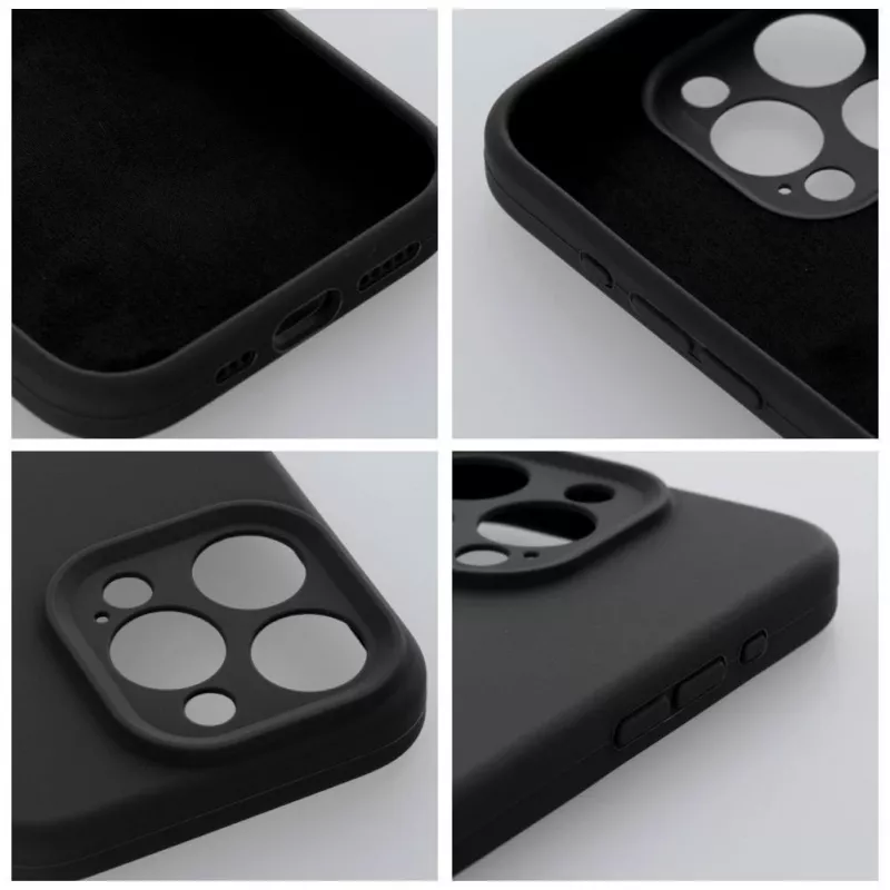 OEM Capa de Silicone 2mm Preta para Apple iPhone 16 Pro Max