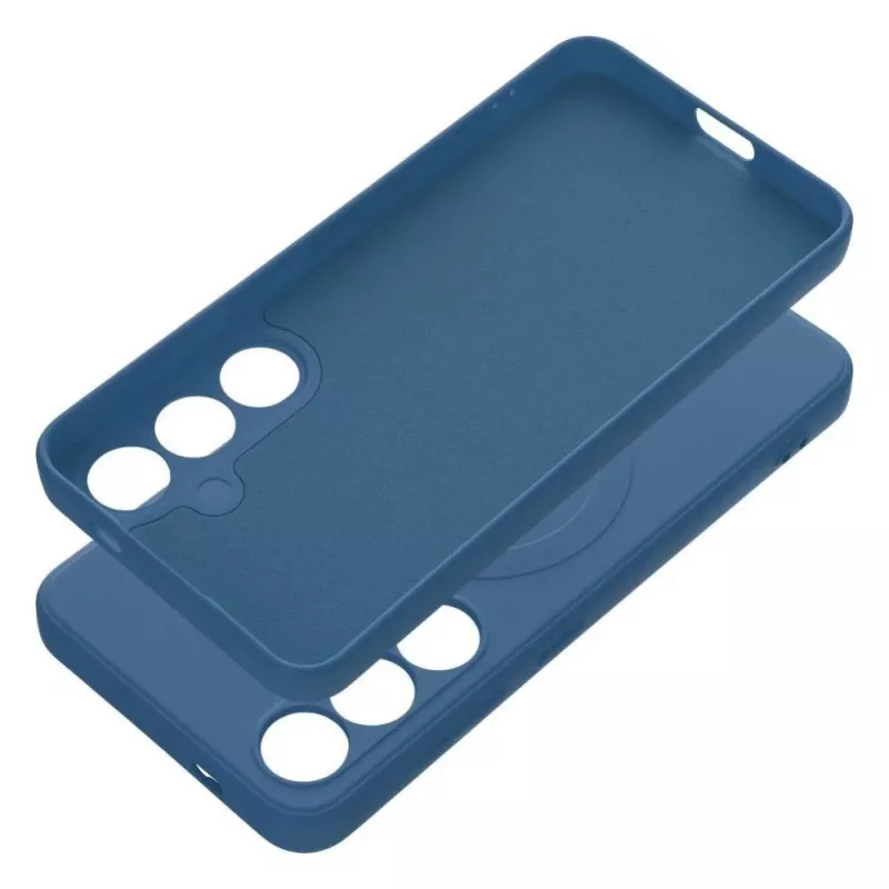 Capa OEM de silicone MagSafe para Samsung Galaxy S24 com proteção da câmara - azul