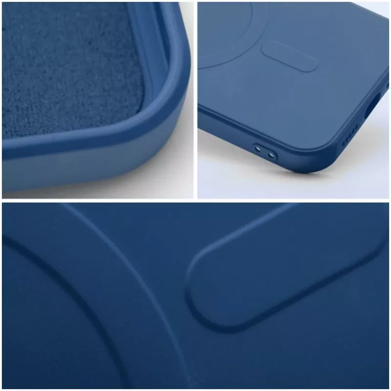 Capa OEM de silicone MagSafe para Samsung Galaxy S24 com proteção da câmara - azul