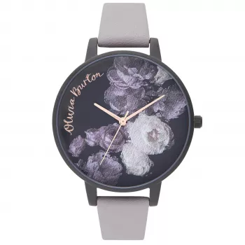 Relógio de mulher Olivia Burton Abstract Floral OB16AD11 - 38mm aço inoxidável rosa-ouro