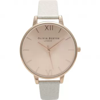 Olivia Burton Relógio de mulher Big Dial Quartzo OB13BD11 - 38 mm Ouro rosa e pele cinzenta