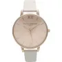 Olivia Burton Relógio de mulher Big Dial Quartzo OB13BD11 - 38 mm Ouro rosa e pele cinzenta