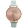 Relógio mulher OLIVIA BURTON Big Dial OB15BD75 38mm caixa de aço inoxidável cor de ouro rosé bracelete de pele cinzento