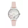 Relógio de mulher OLIVIA BURTON Celestial quartzo 30 mm ouro rosa aço inoxidável cinzento pele OB16GH09