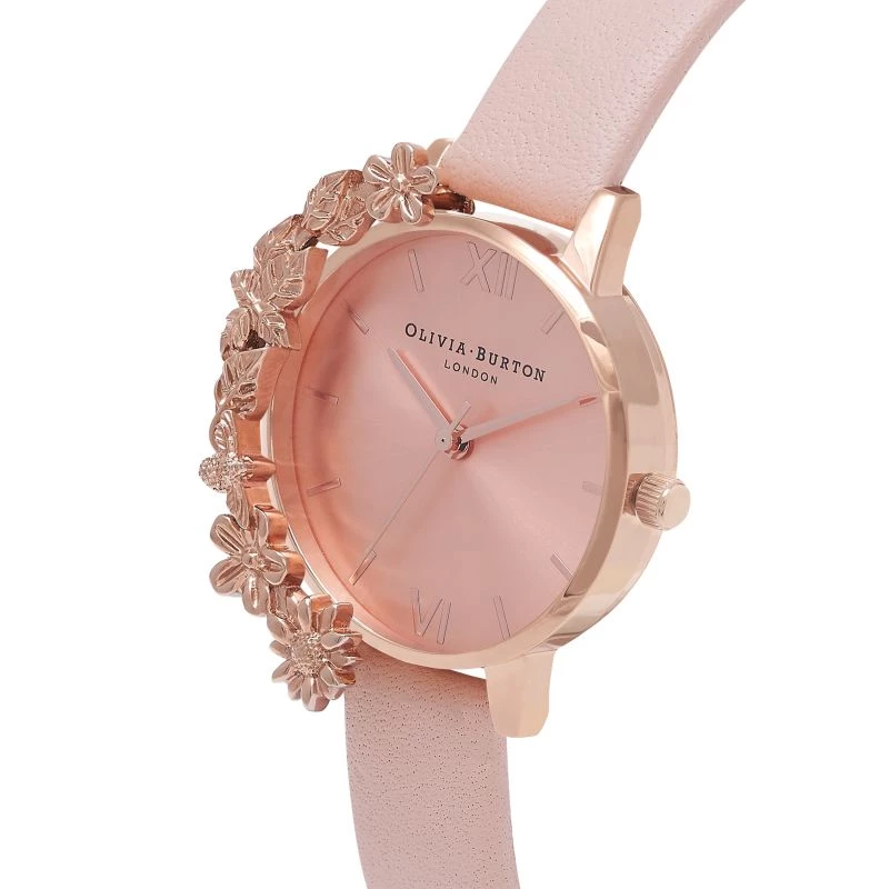 Olivia Burton relógio de pulso de quartzo para mulher Celestial 30 mm ouro rosa aço inoxidável malha OB16CB11