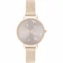 OLIVIA BURTON relógio de senhora analógico de quartzo Celestial OB16PQ04 – 34 mm caixa de aço inoxidável em tom de ouro rosa, bracelete de pele cinzenta