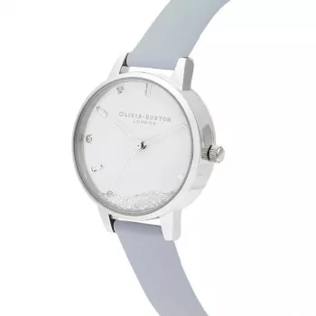 Olivia Burton relógio de mulher Celestial OB16SG07 - caixa de 30mm em aço inoxidável cor de ouro rosa, bracelete de pele cinzento
