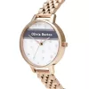 OLIVIA BURTON relógio de senhora analógico de quartzo Celestial OB16VS06 – 34 mm caixa de aço inoxidável em tom de ouro rosa, bracelete de pele cinzenta