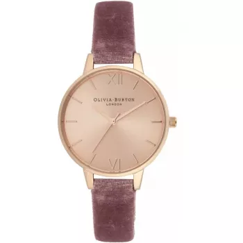 Relógio de quartzo de mulher OLIVIA BURTON Daisy Chain OB16DE03 34mm ouro rosa aço inoxidável malha
