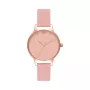 Olivia Burton relógio para senhora Midi Dial OB16MD77 - caixa de aço inoxidável com revestimento PVD em ouro rosa de 30mm, bracelete de couro cinzenta, mostrador cinzento