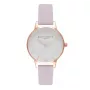OLIVIA BURTON relógio para senhora Midi Dial OB16MDW36 - caixa de aço inoxidável de 30mm, bracelete de couro cinzenta, movimento de quartzo