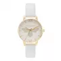 Olivia Burton relógio de senhora OB16FB24 – 30 mm mostrador branco floral, bracelete de pele rosa claro