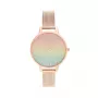OLIVIA BURTON relógio de senhora de quartzo Rainbow Bee OB16RB18 – 34 mm caixa de aço inoxidável, bracelete de pele cinzenta, mostrador branco com motivo Rainbow Bee