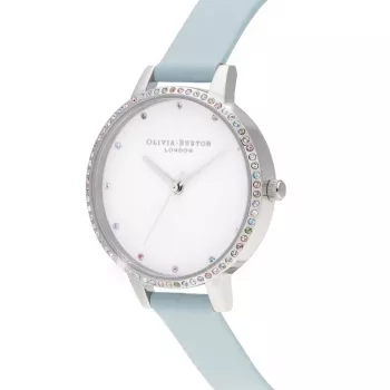 Olivia Burton Relógio de mulher Rainbow Bee OB16RB19 - 34 mm ouro rosa e pele cinzenta