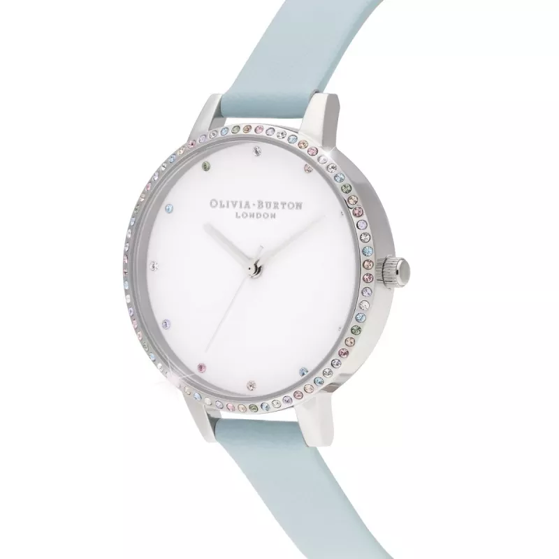 Olivia Burton Relógio de mulher Rainbow Bee OB16RB19 - 34 mm ouro rosa e pele cinzenta