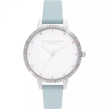 Olivia Burton Relógio de mulher Rainbow Bee OB16RB19 - 34 mm ouro rosa e pele cinzenta