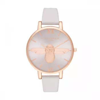 Relógio de mulher Olivia Burton Sparkle Bee OB16AM158 - 38mm ouro rosa aço inoxidável malha