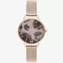 Relógio de mulher Olivia Burton Sparkle Butterfly OB16SP21 - 30 mm bracelete mesh de aço inoxidável prateado
