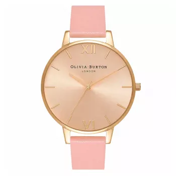 Relógio mulher Olivia Burton OB14BD31 38mm caixa de aço inoxidável cor de ouro rosé bracelete de pele nude