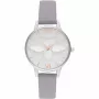 Relógio de mulher OLIVIA BURTON OB16AM163 - 30mm caixa de aço inoxidável, mostrador branco, bracelete de pele cinzento