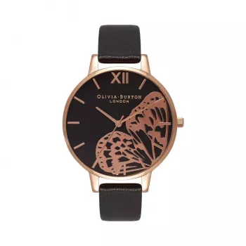 Olivia Burton relógio de senhora OB16AM97 38mm bracelete de malha milanesa de aço inoxidável prateada