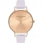 Olivia Burton Relógio de mulher OB16BD110 38 mm caixa de aço inoxidável ouro rosa bracelete de pele cinzenta