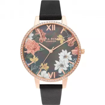 Relógio para mulher OLIVIA BURTON OB16BF31 38mm aço inoxidável tom ouro rosa pele cinzenta